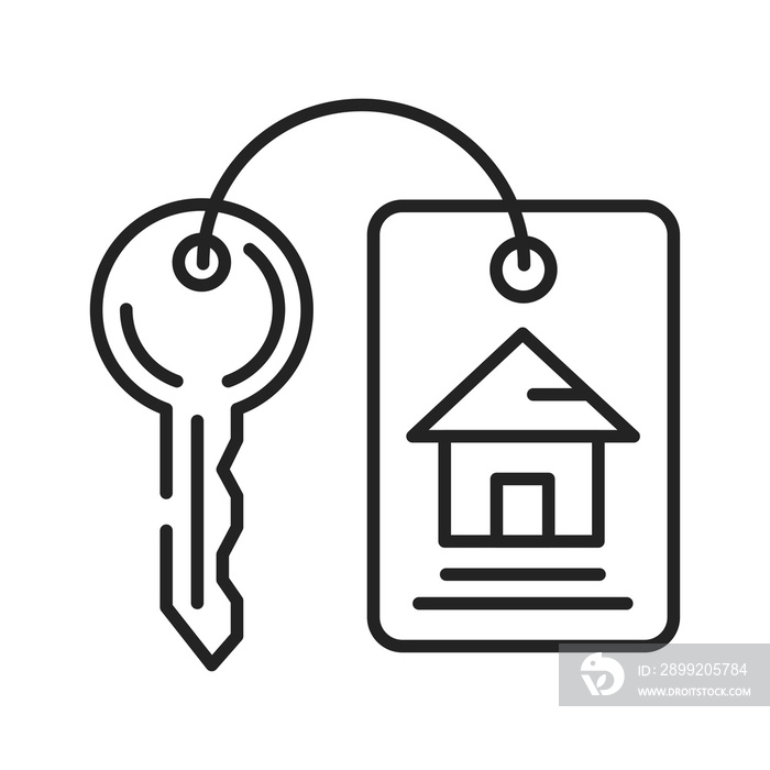 House keys black line icon. Iron attribute that can open the door. Pictogram for web page, mobile app, promo. UI UX GUI design element. Editable stroke.