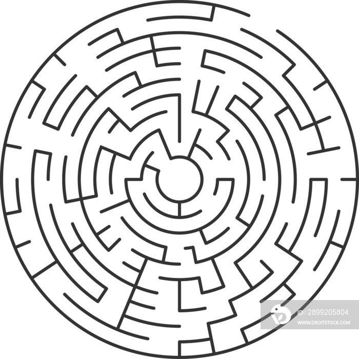 Template of logic labyrinth, test, round maze game