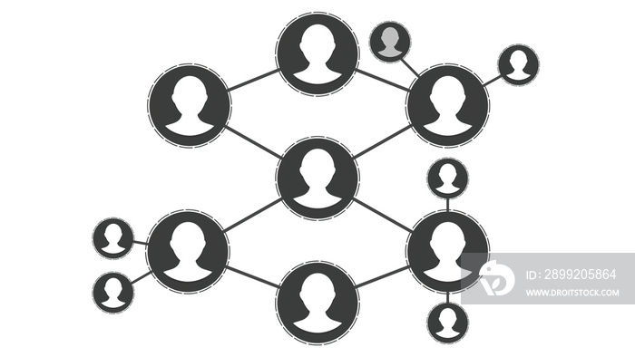 Social Network People Icon Link Connection Technology Loop Animation. Beautiful. Add Friends Network Icon Link Connection Technology Loop Animation. Interface with Icons and Links Growing.