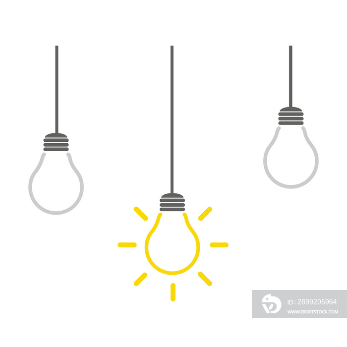 The light bulb is full of ideas And creative thinking, analytical thinking for processing. Light bulb icon vector. ideas symbol illustration.