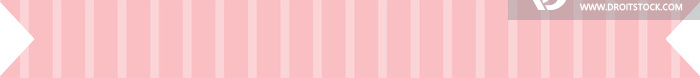 Cute pastel pink patterned ribbon label. Flat design .