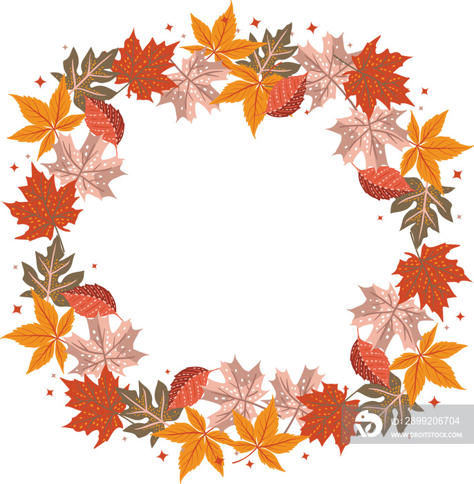 Autumn wreaths and Fall  leaves