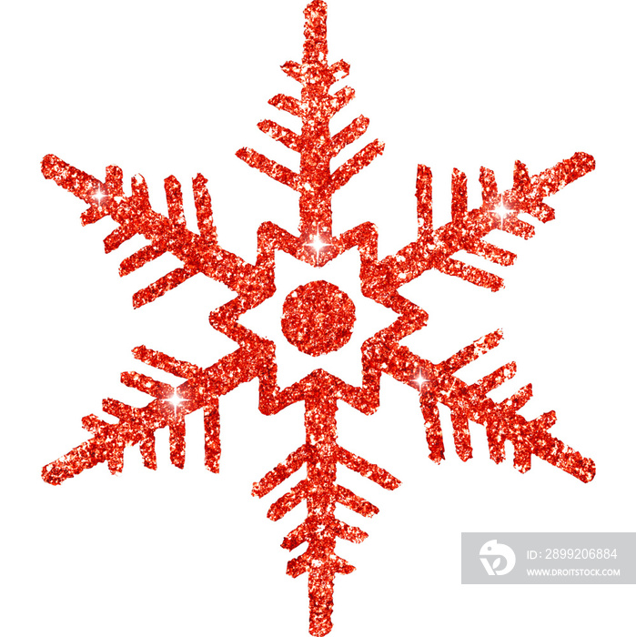 Red Gold Glitter Snowflake