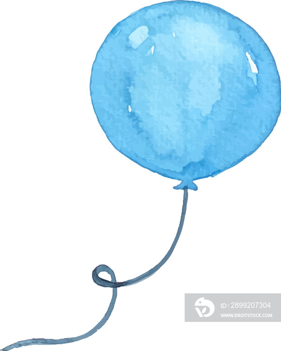 Blue Balloon Watercolor