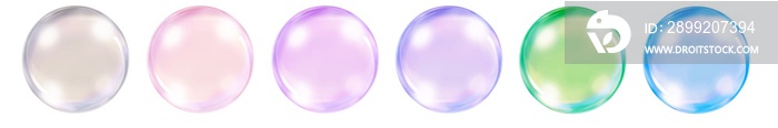 Colorful soap bubbles isolated  PNG transparent