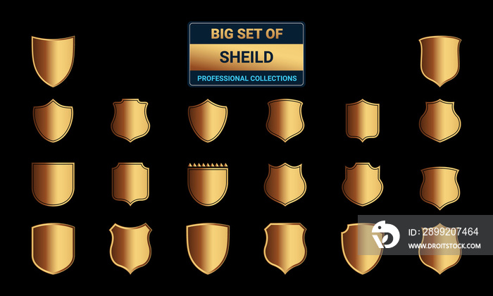 shield set, Simple safe guard symbols, guard pictograms.