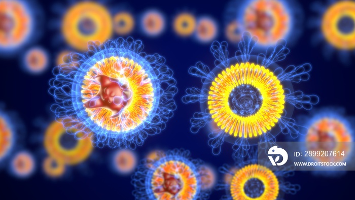 3d render of corona virus (covid-19)