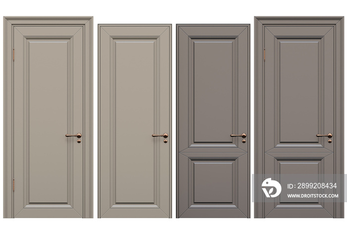 interior doors isolate on a transparent background, interior furniture, 3D illustration, cg render