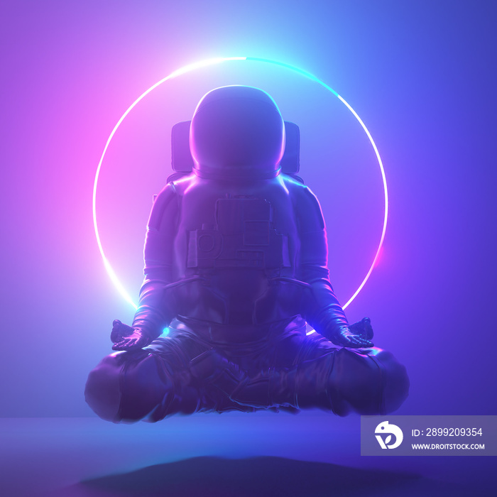 3d rendered illustration of a meditating astronaut