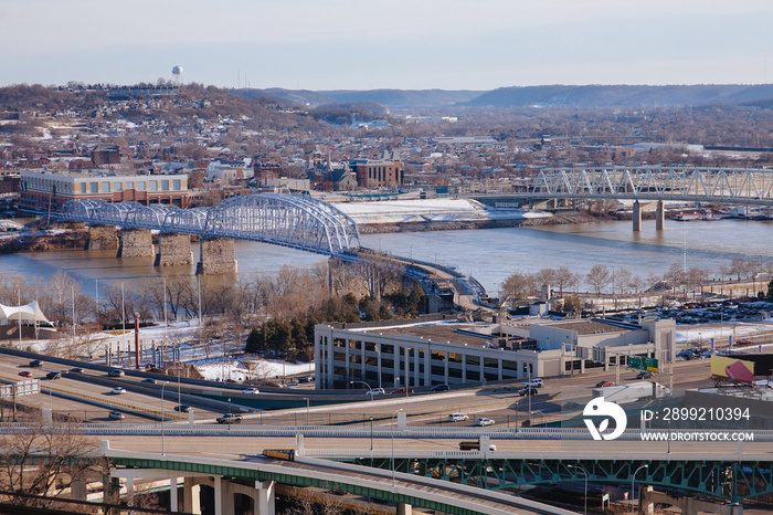 View from Eden Park (Cincinnati, Ohio) Across the Ohio River Toward Newport