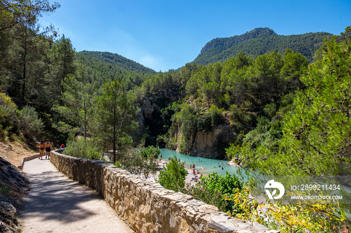 Montanejos river with thermal water in Castellon, Spain.