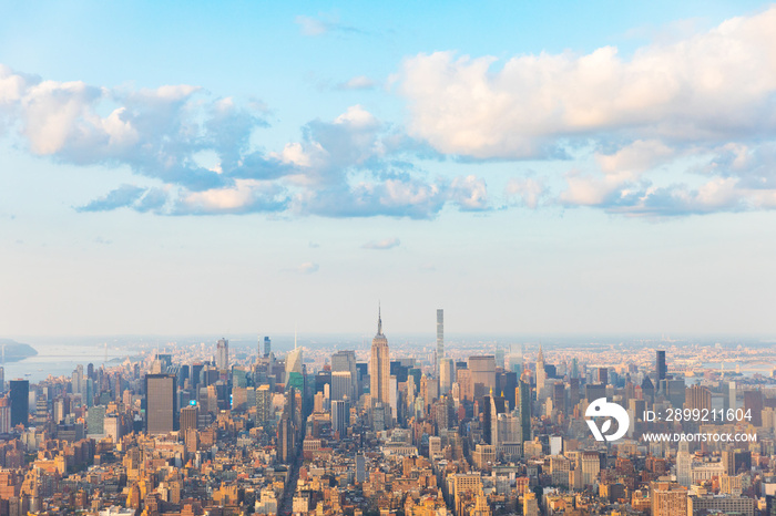 New York city and Manhattan aerial view