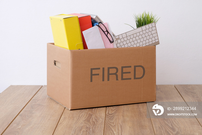 Fired businessman box