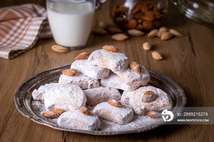 Traditional Kavala cookies with almond