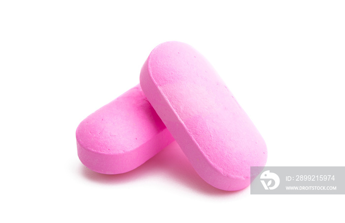 pink pills isolated