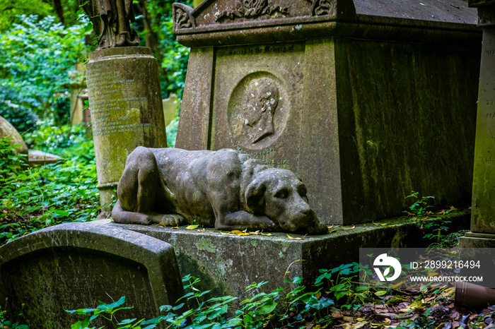 Gravestones at Highbury Cemetary, London