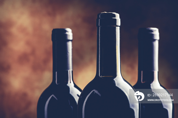 red wine bottles - italian food and drink