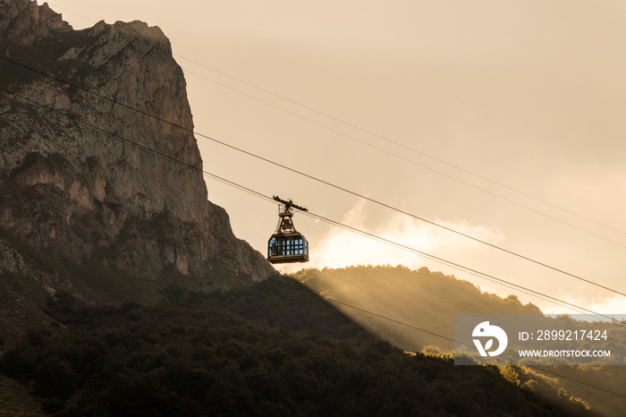 Fuente De, Spain. VIews of the cable car in Picos de Europa national park