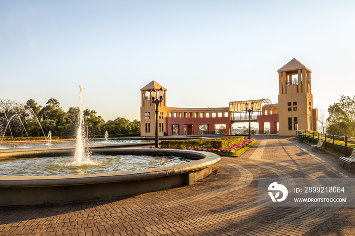 Fountain and viewpoint at Tangua Park - Curitiba, Parana, Brazil