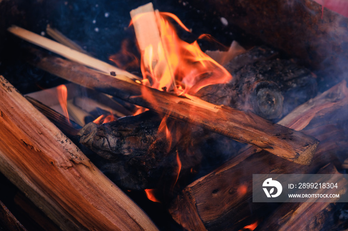 Pile of wood cut for fireplace