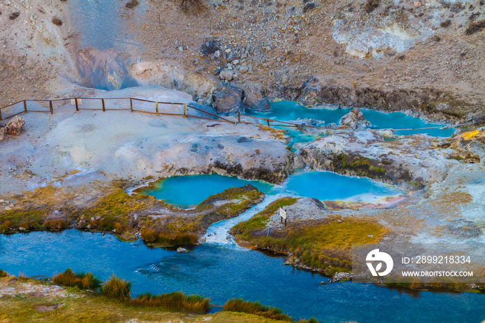 Hot Springs at Hot Creek Geothermal Area, Mammoth Lakes, California, USA