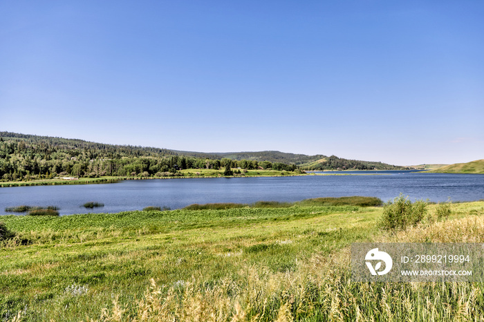 Landscapes around Elkwater Lake and surrounding region in Cypress Hills Alberta