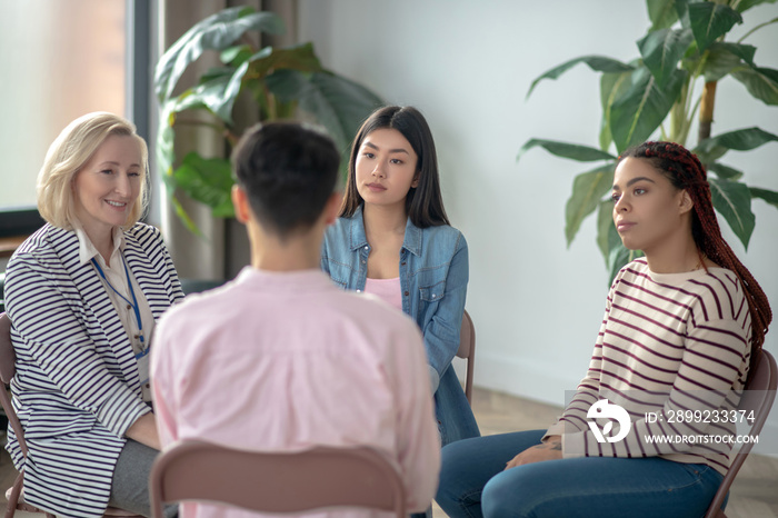 Multi-ethnical group of young people spending time together