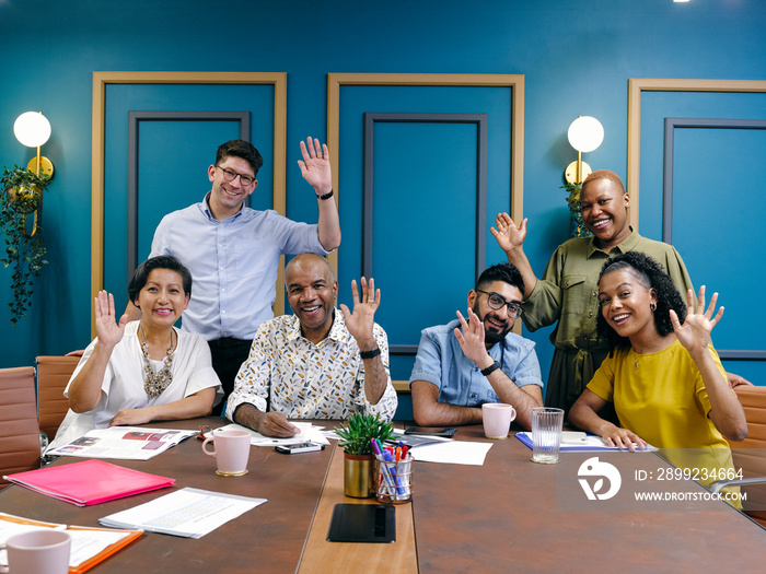 Group portrait of business people in office