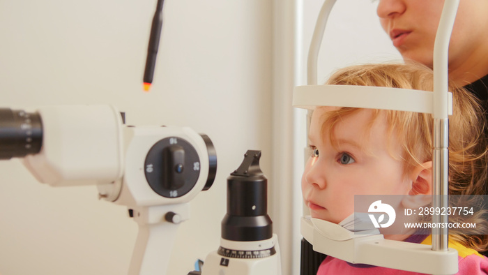 Portrait of a girl in the ophthalmic office