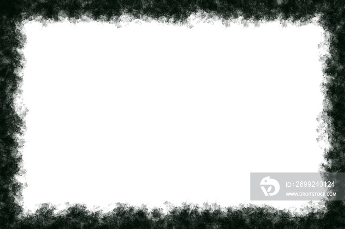 Black grunge  border  over transparent