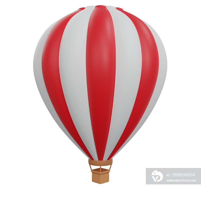 3D rendering hot air balloon isolated.