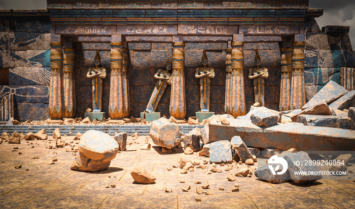 3d illustration render.Egypt ancient temple background