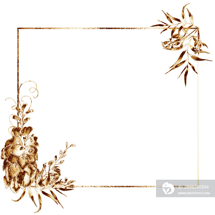 Golden  floral frames.