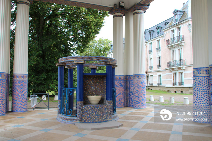 gallery at the thermal baths of contrexéville in lorraine (france)