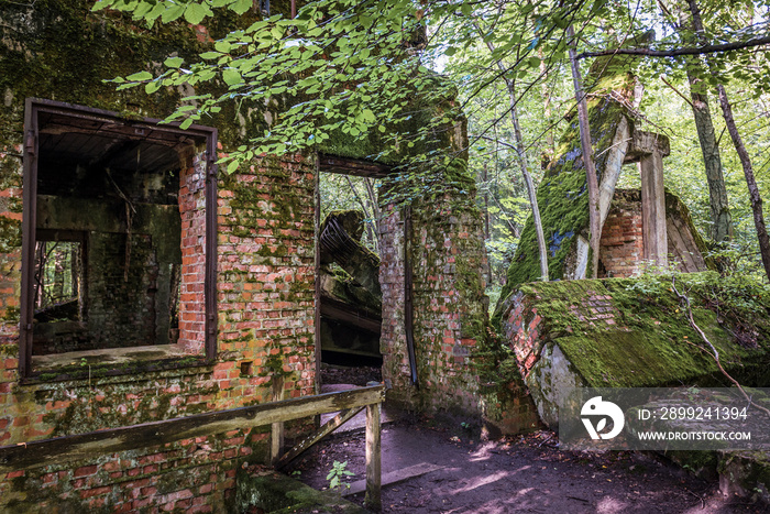 Ruins of Goering private building in so called Wolf’s Lair, Hitler’s bunkers complex during WW2 in Gierloz, Poland