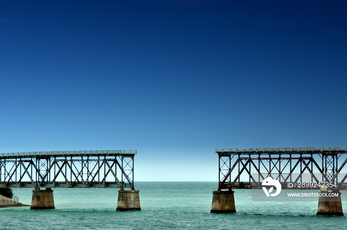 Old Railroad Bridge in the Bahia Honda State Park on the way to Key West, Florida