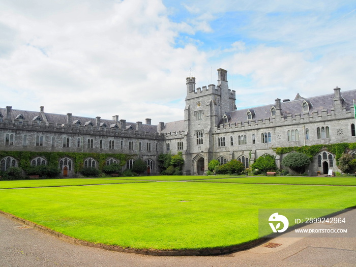 ucc, university, college, cork, battlement, ivy, architecture, castle, building, palace, europe, park, travel, city, landmark, tower, france, sky, italy, history, house, tourism, chateau, grass, garde