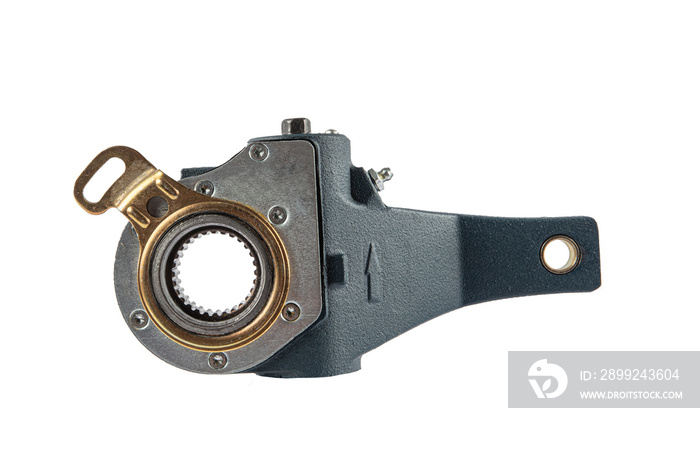 Slack adjuster.Brake slack adjuster on the white background. Truck parts. Car parts. Parts on the white background. Ratchet. Brake Manual Slack Adjuster Truck.