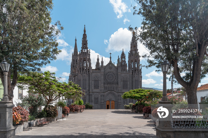 cityscape. view of the church San Juan Bautista de Arucas. Gran Canaria. Spain