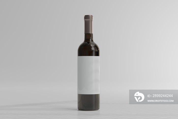 Red Wine Bottle with Empty Label