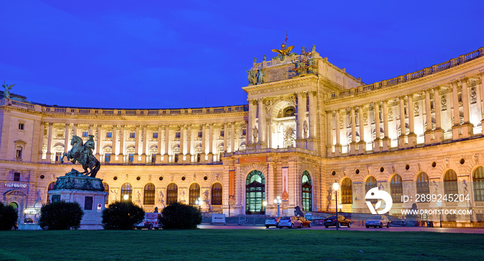 Beautiful landscape with Hofburg Imperial Palace in Vienna, Aust