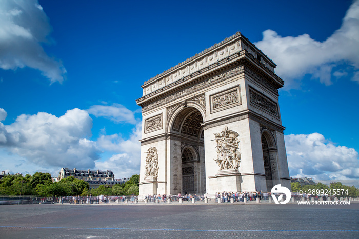 Arc de Triomphe on the Champs Elysees in Paris