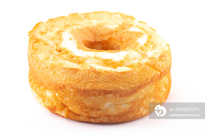 An Angel Food Cake Isolated on a White Background