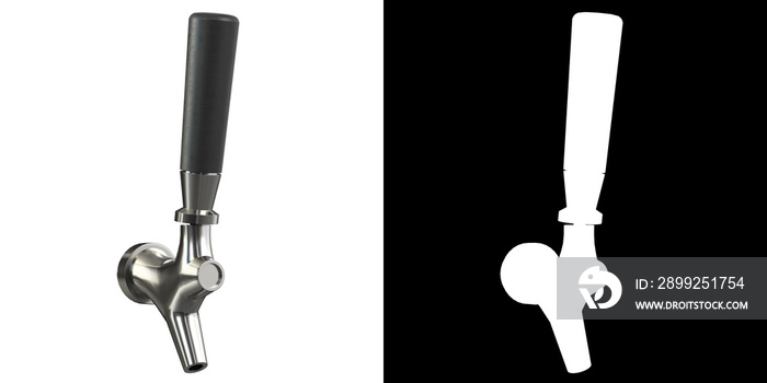 3D rendering illustration of a beer tap faucet