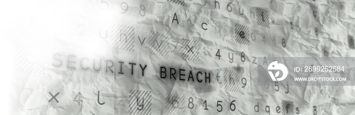 Digitally ganerated image of security breach text