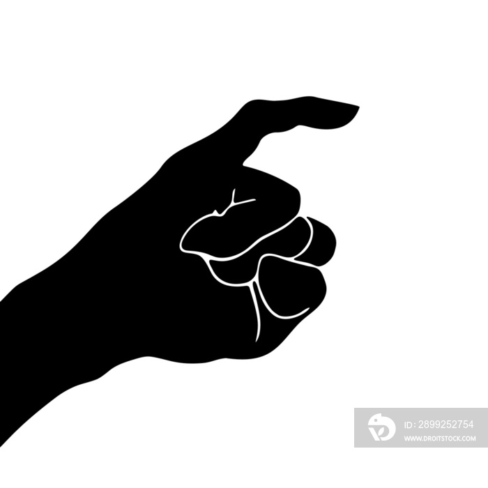 Hand gestures. black hand gesture like a silhouette or shadow of hands. human body movement illustrations in black.