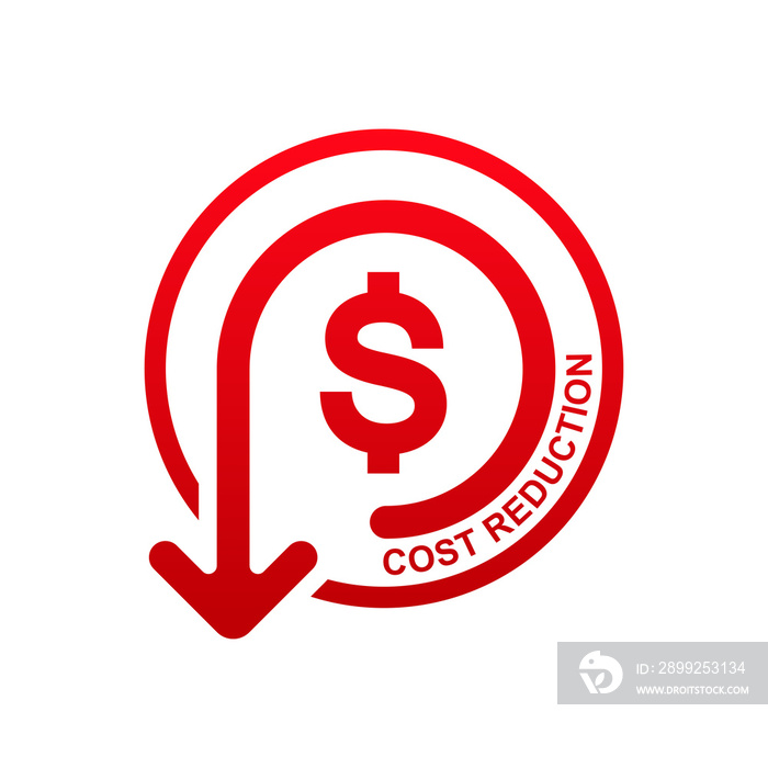 Cost reduction icon vector illustration.