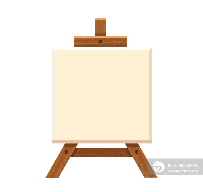 Wooden easel with blank canvas