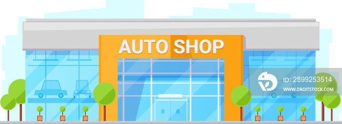 Auto shop, car dealer trade center showcase