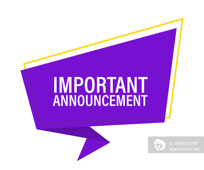 Banner with important announcement. Megaphone banner. Web design.  stock illustration.